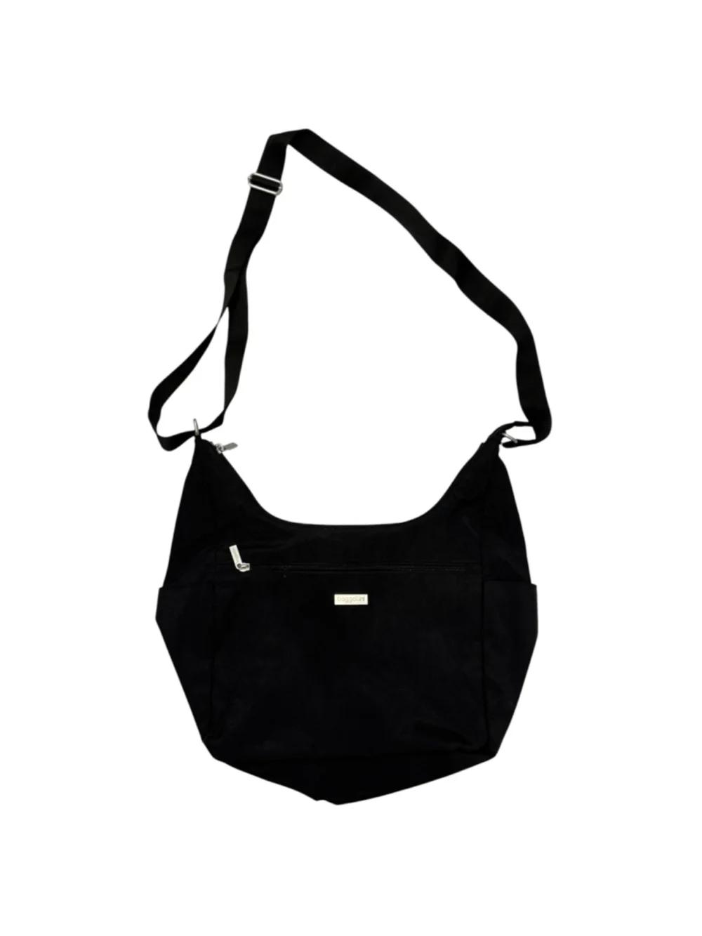 Baggallini Black Nylon Crossbody Shoulder Bag Hobo Travel Purse Adjustable Strap